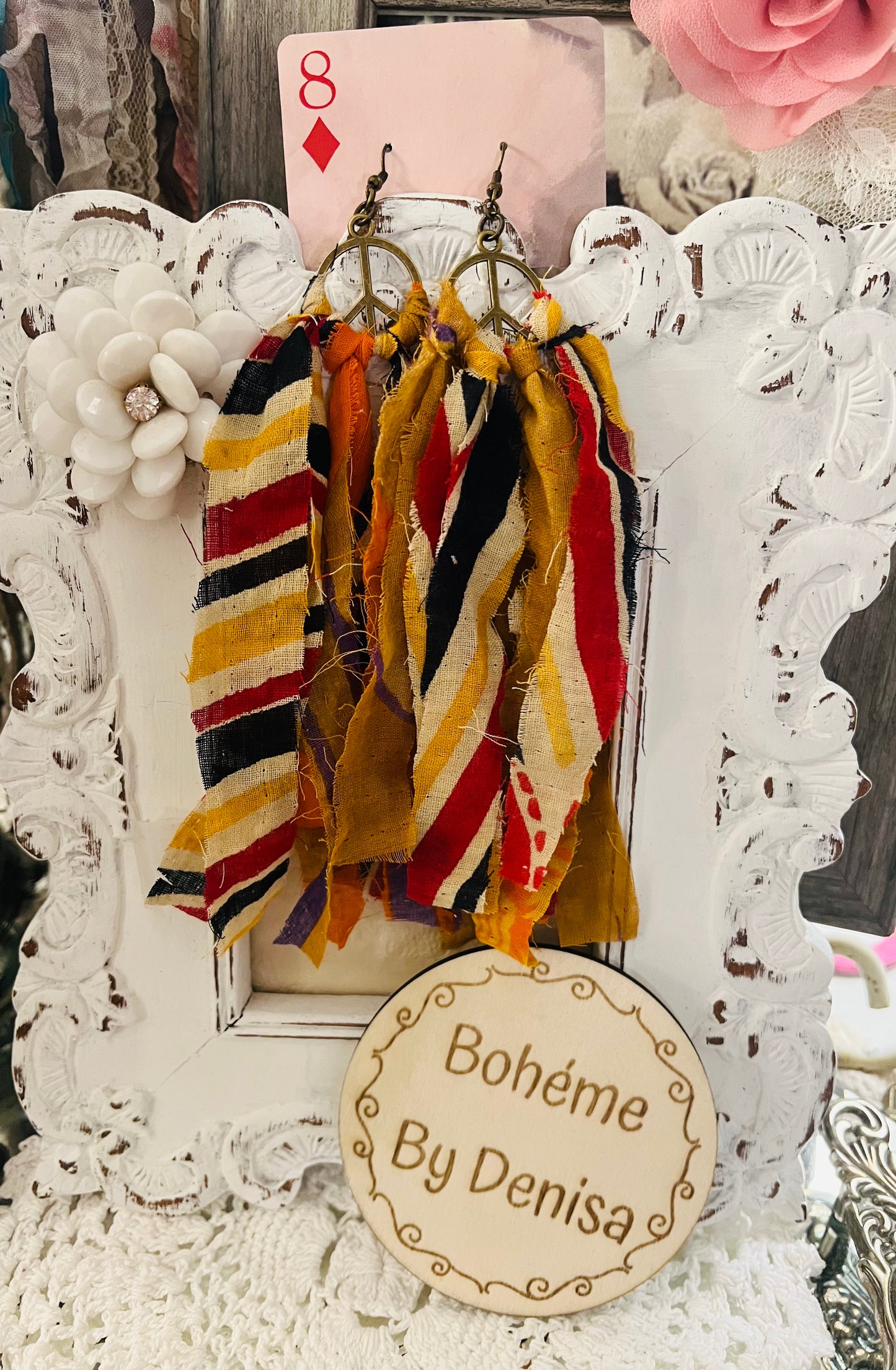 Kantha Peace Earrings