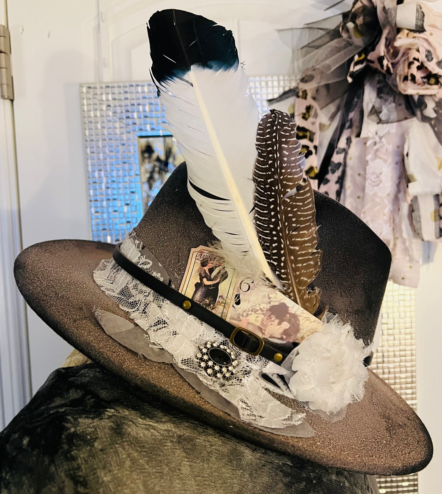 Painted Feathered Hat