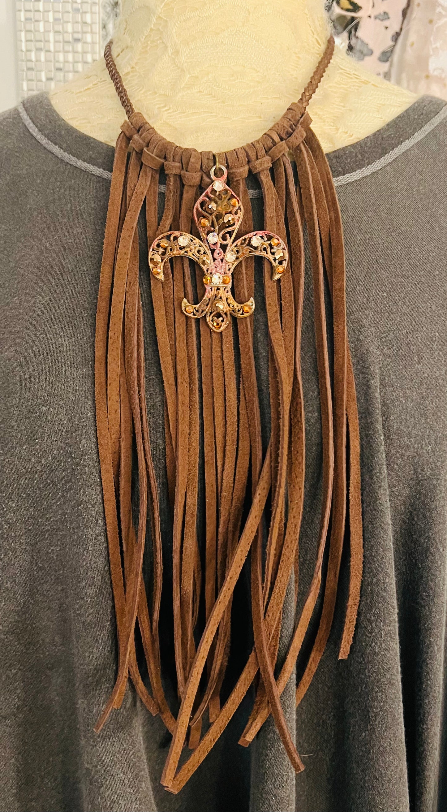 Fun with Fringe Fleur Di Lis Necklace