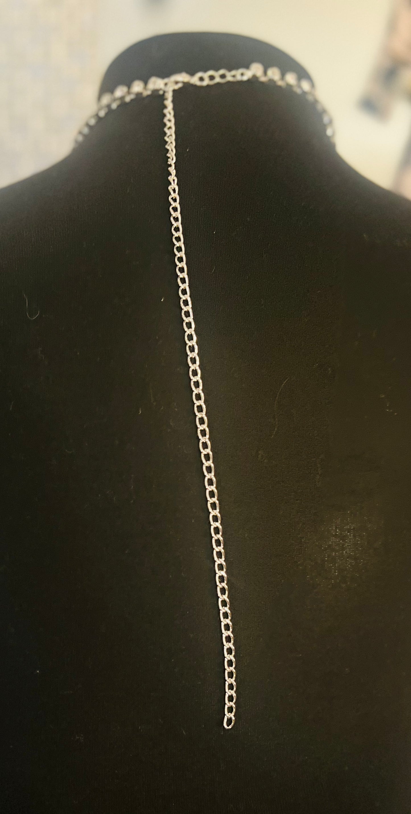 Lariat Rhinestone Cross Necklace
