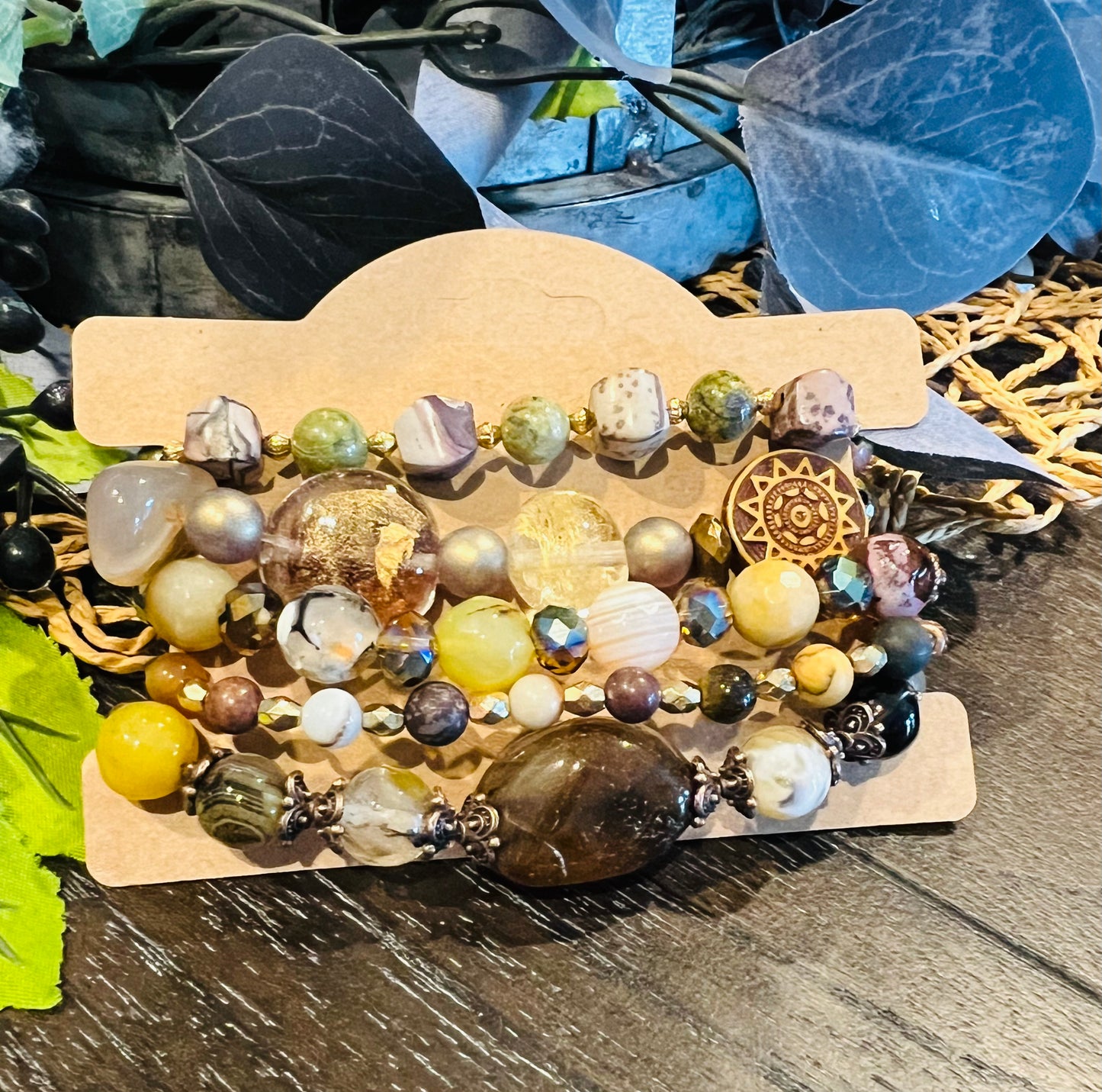 5pc. Gem Stretch Bracelet Set