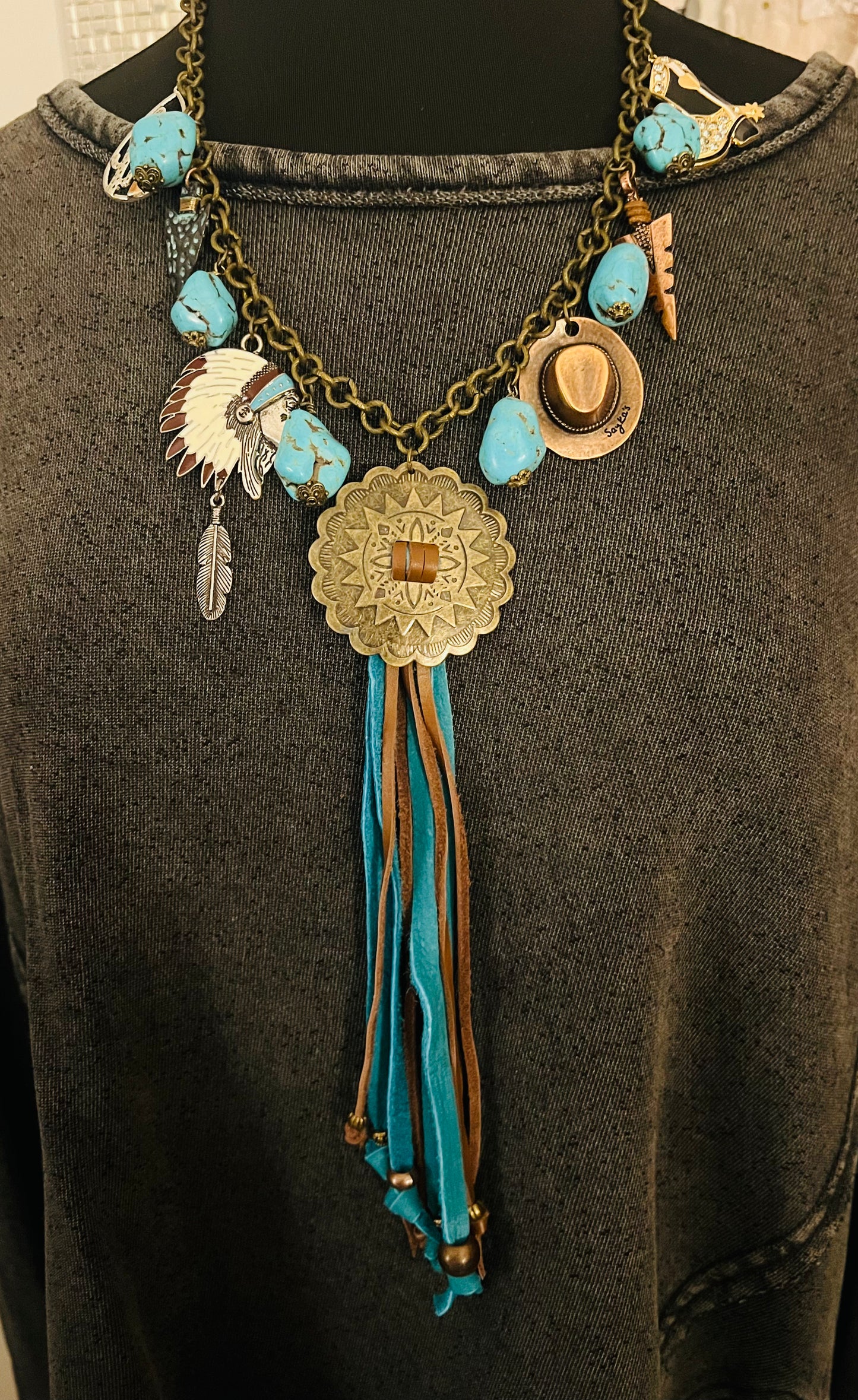 Concho Tassel Necklace