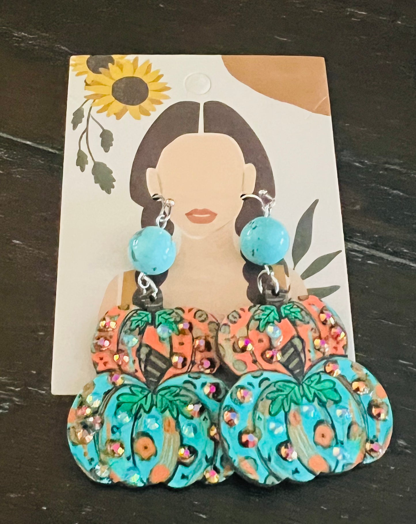 Sparkly Pumpkin Errings