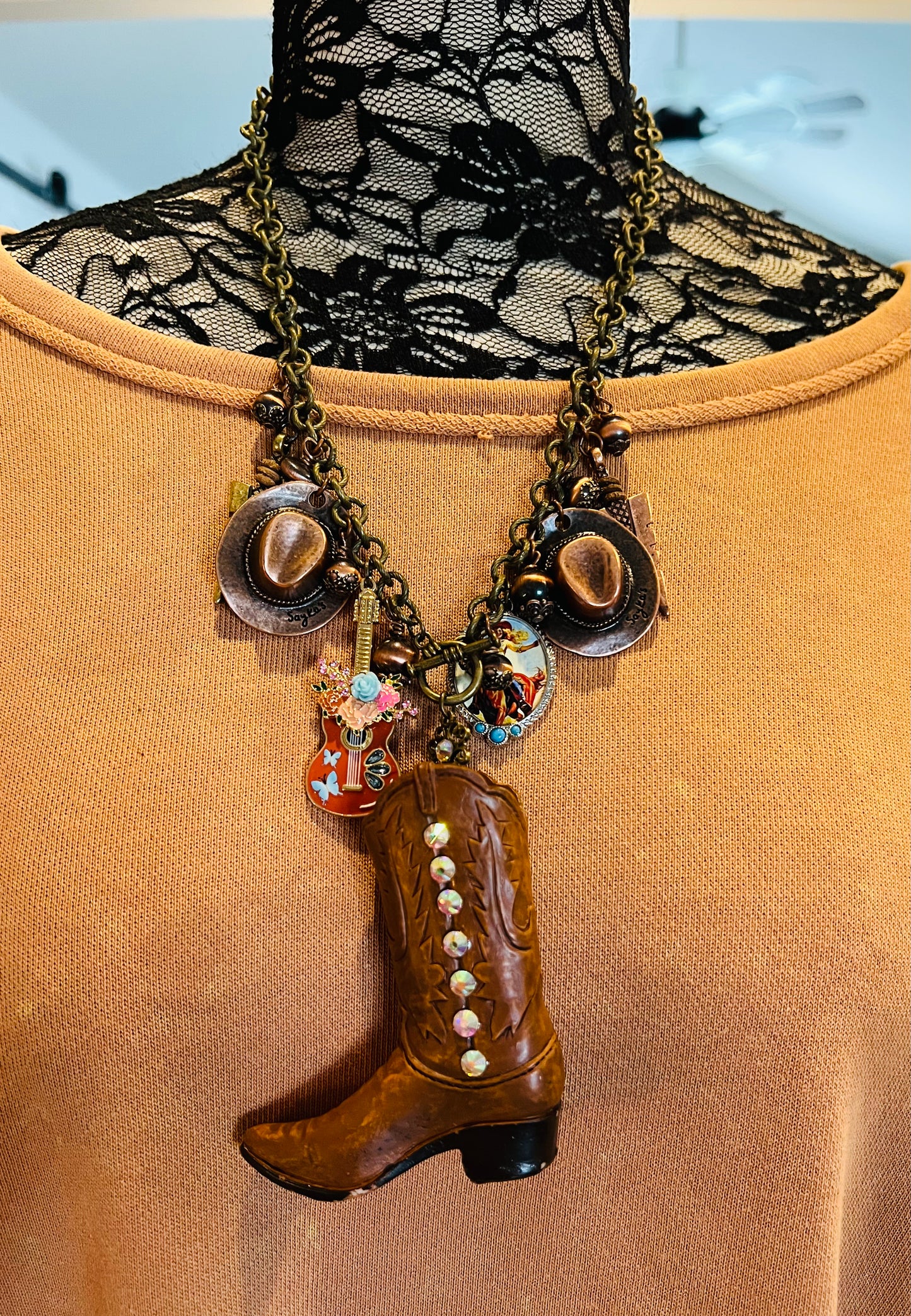 Western Boot Club Necklace