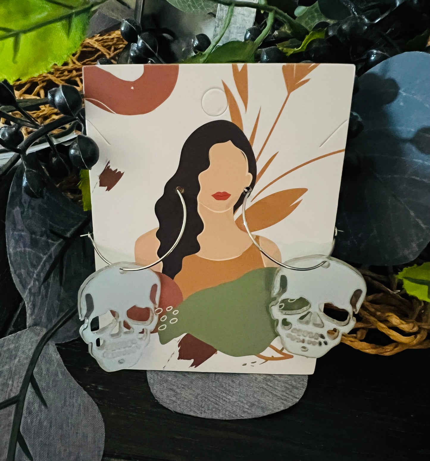White Skeleton Earrings