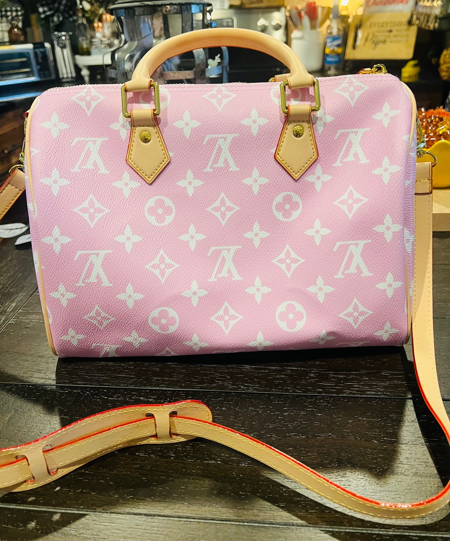 Pink LV Speedy 25 Dupe Handbag