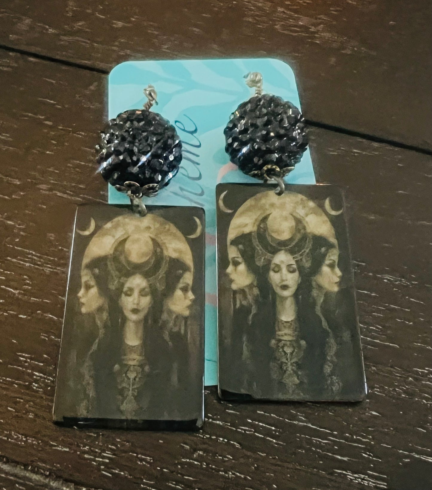 Black Sparkle Mystical Lady Earrings