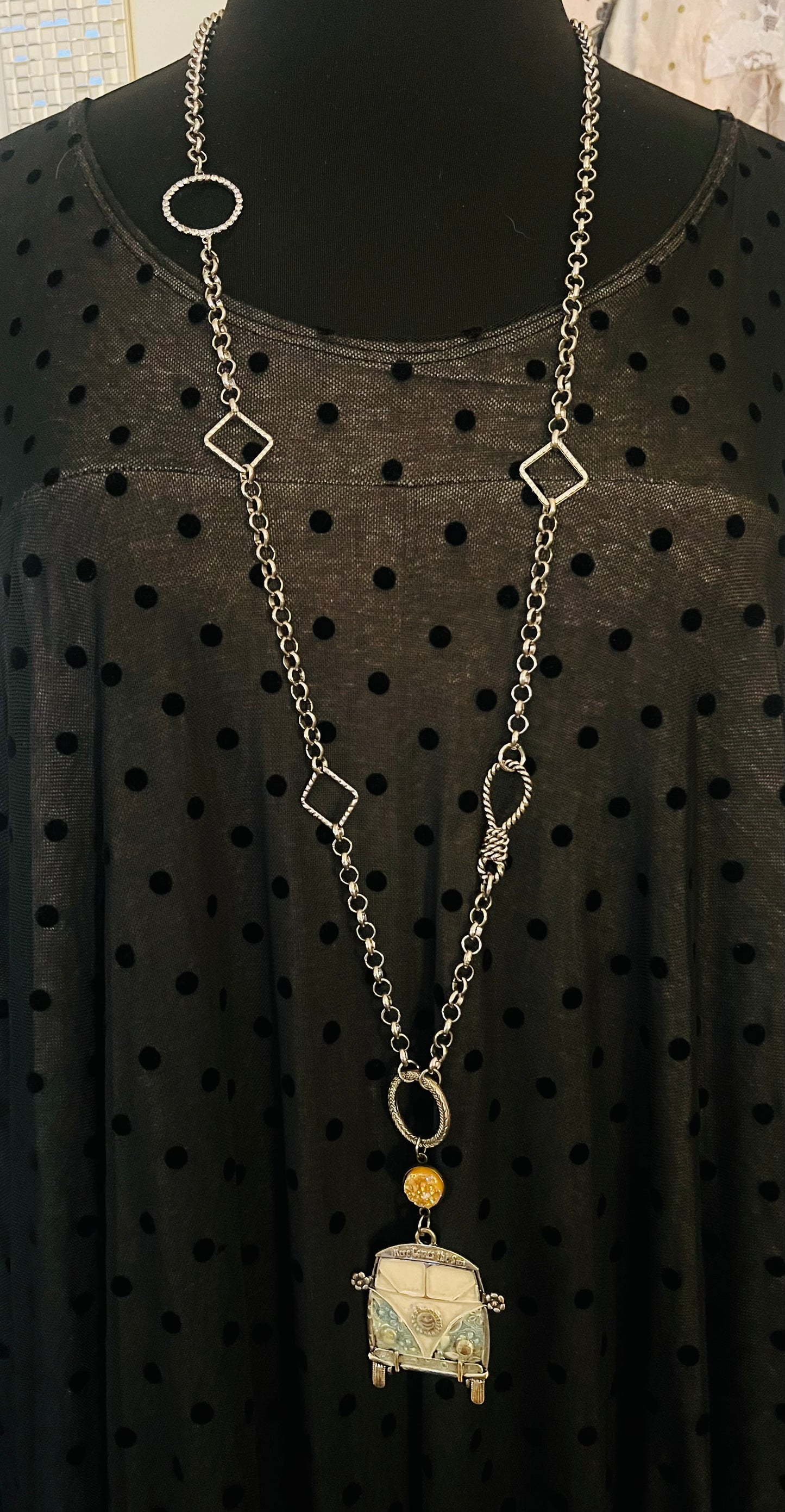 Hippie Beetle Bus Necklace