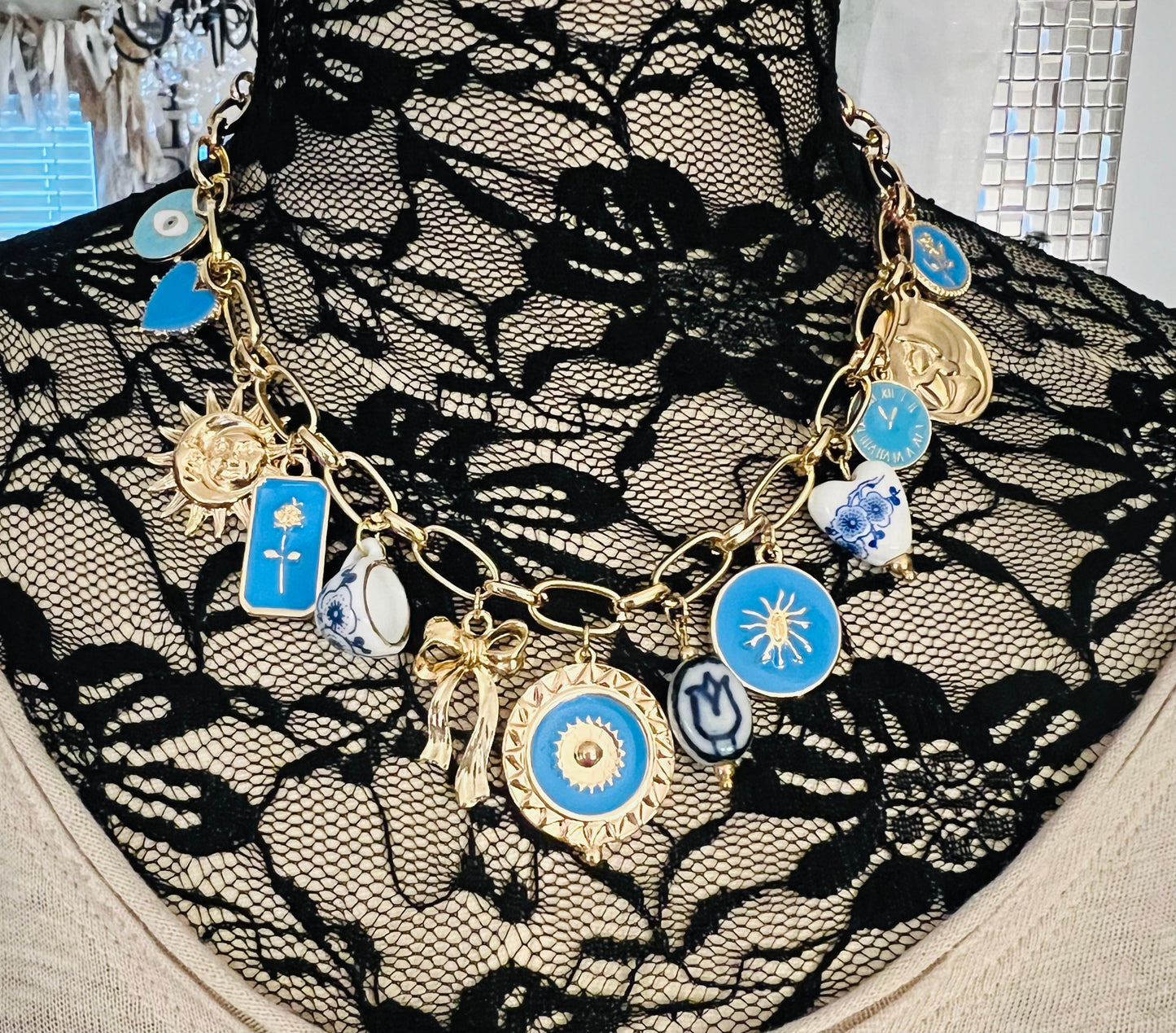 Blue Charm Necklace