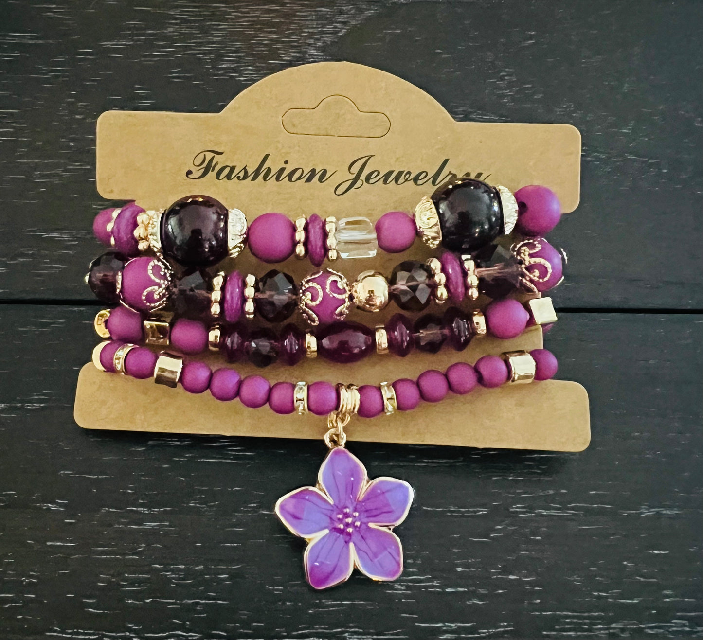Purple 4pc Bracelet Stacker Set