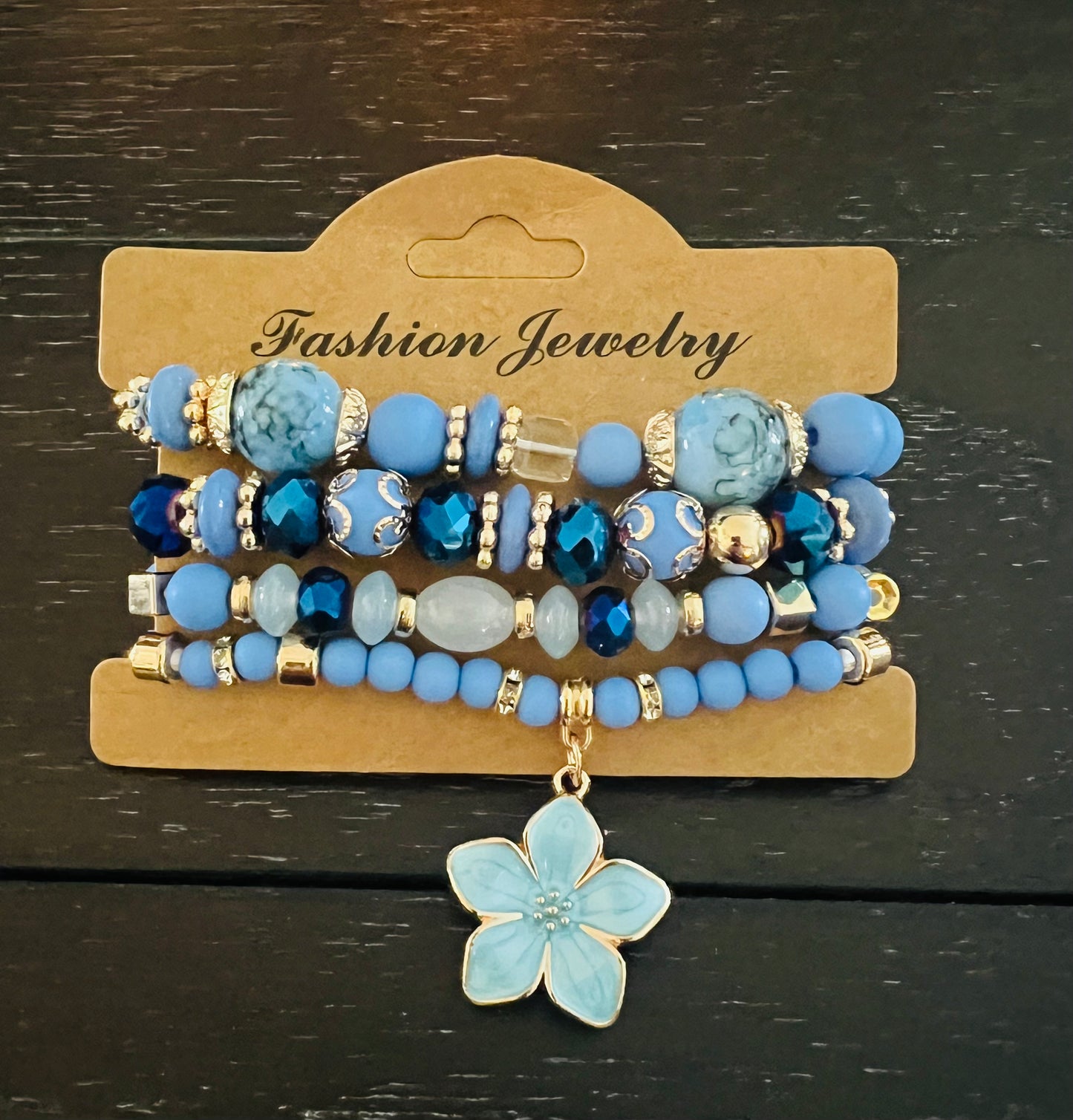 Blue 4pc Bracelet Stacker Set