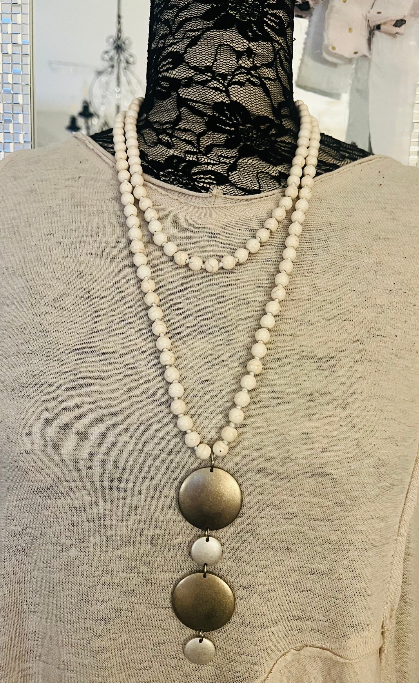Vintage Drop Beaded Necklace