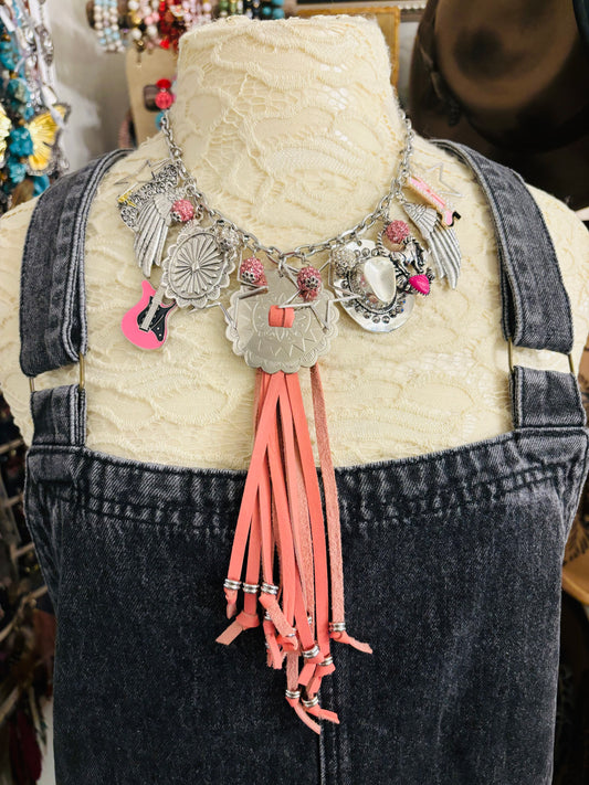 Pink Cowgirl Tassel Necklace