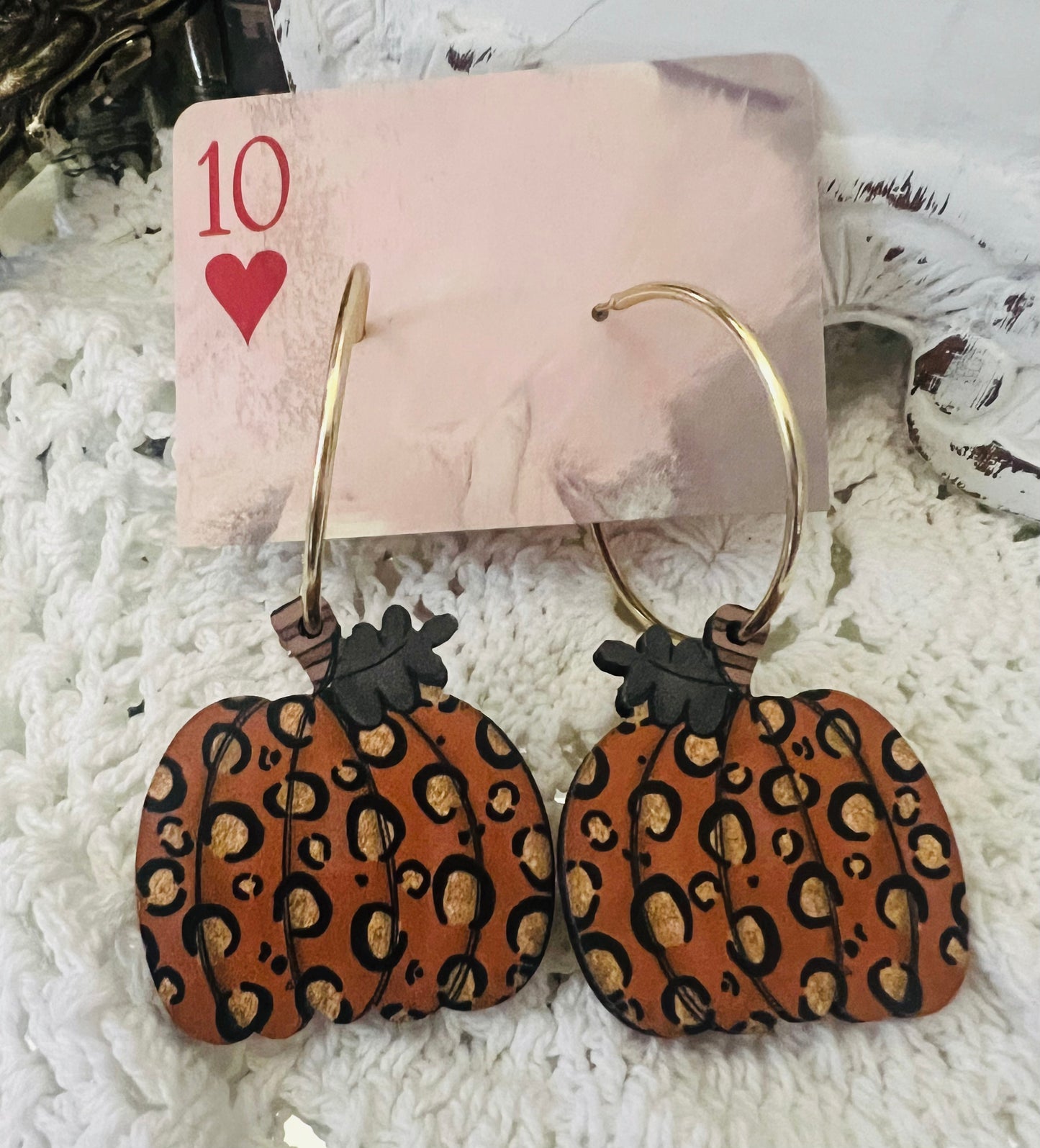 Cheetah Pumpkin Earrings