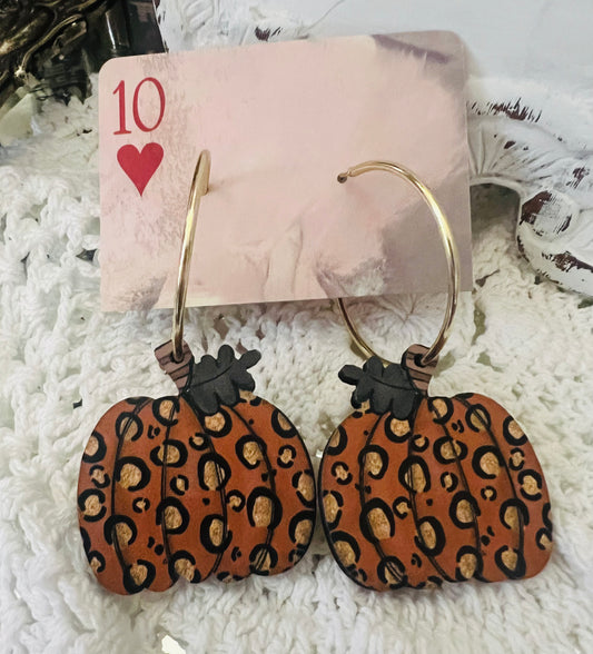 Cheetah Pumpkin Earrings