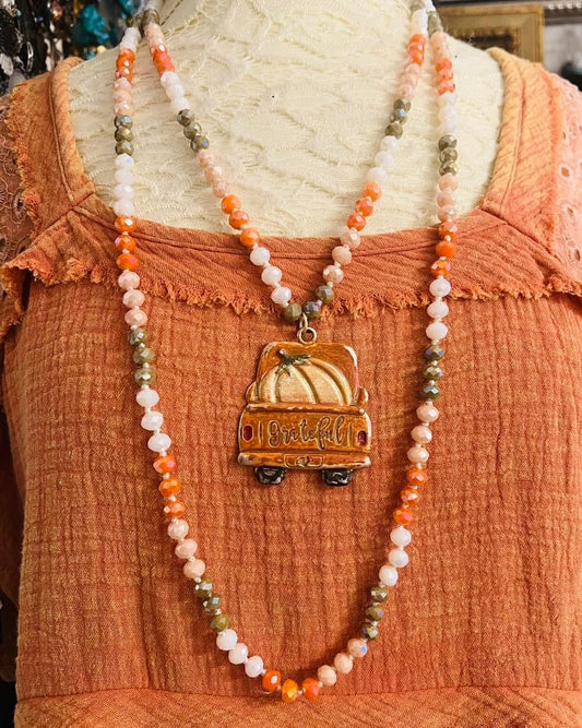 It's The "Grateful" Pumpkin Necklace, Charlie Brown