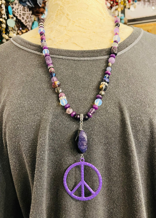 Purple Peace Times Necklace