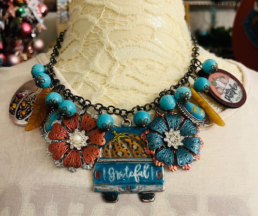 Blue Boho Fall Necklace