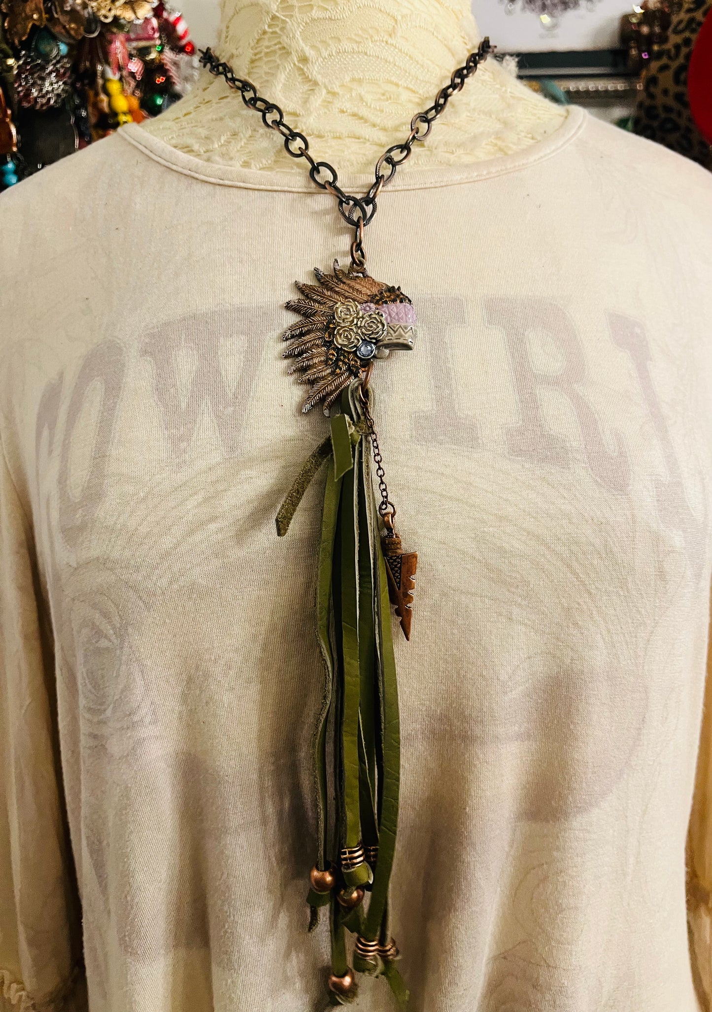 Purple Navajo Headdress Necklace