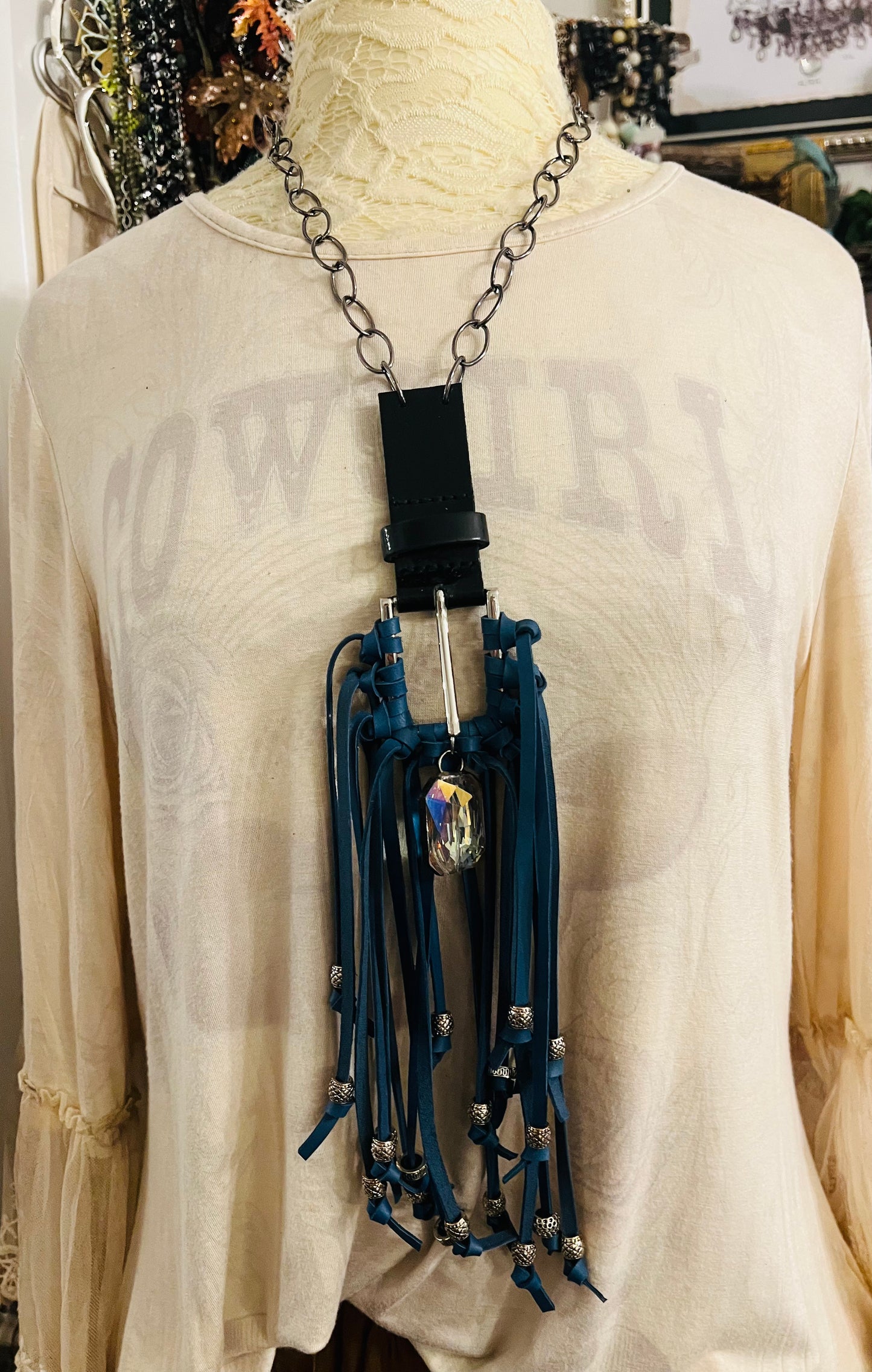 Blue Fringe Freedom Necklace