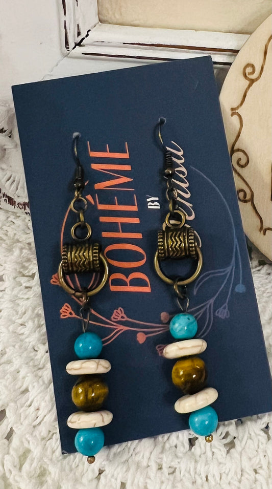 Boho Beaded Drop Earrings