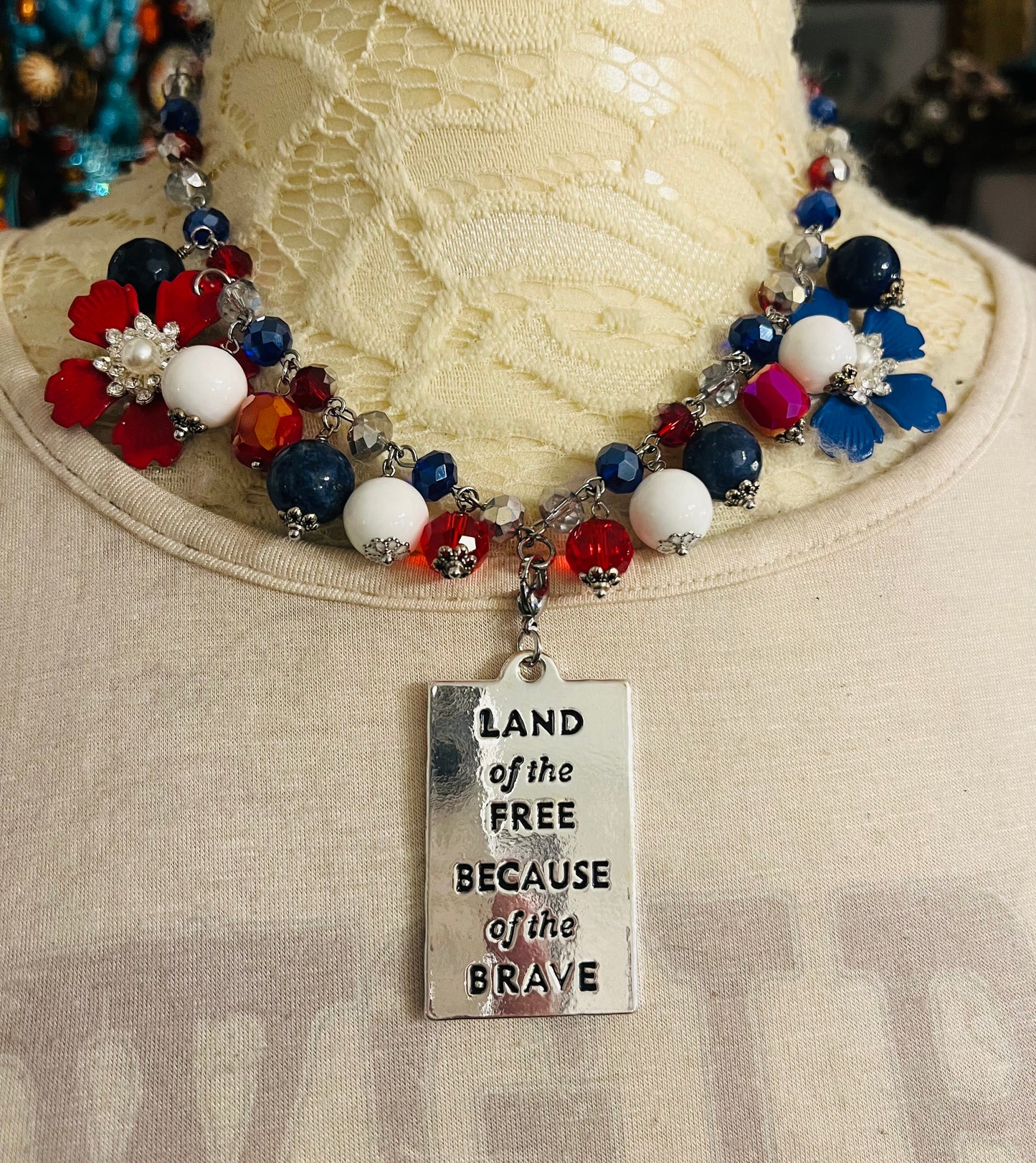 Reversible Americana Flag Necklace