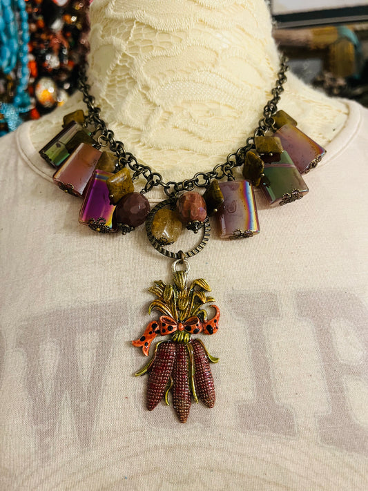 Cornhusk at Hand Necklace