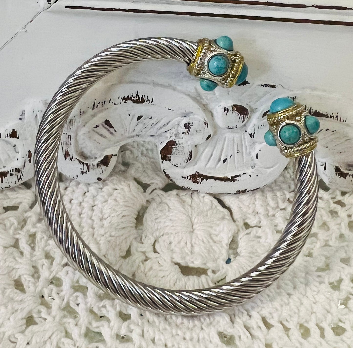 Turquoise Beaded Cable Bracelet