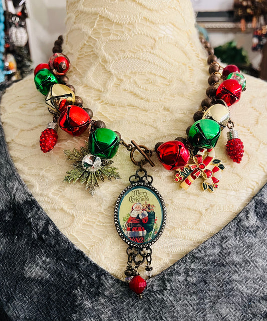 Jingle Bells Santa Necklace