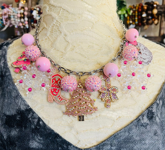 Love A Pink Christmas Necklace