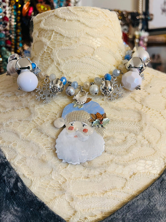 Blue Christmas Necklace