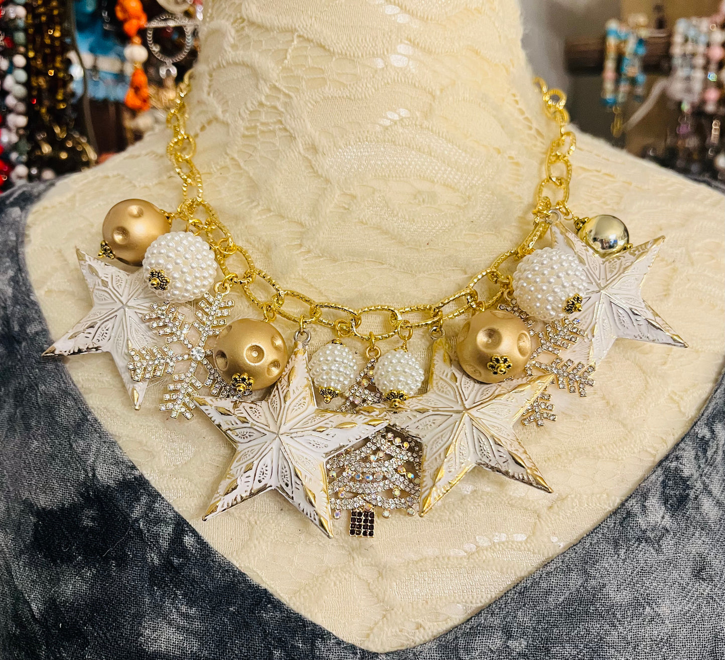 Golden Christmas Necklace