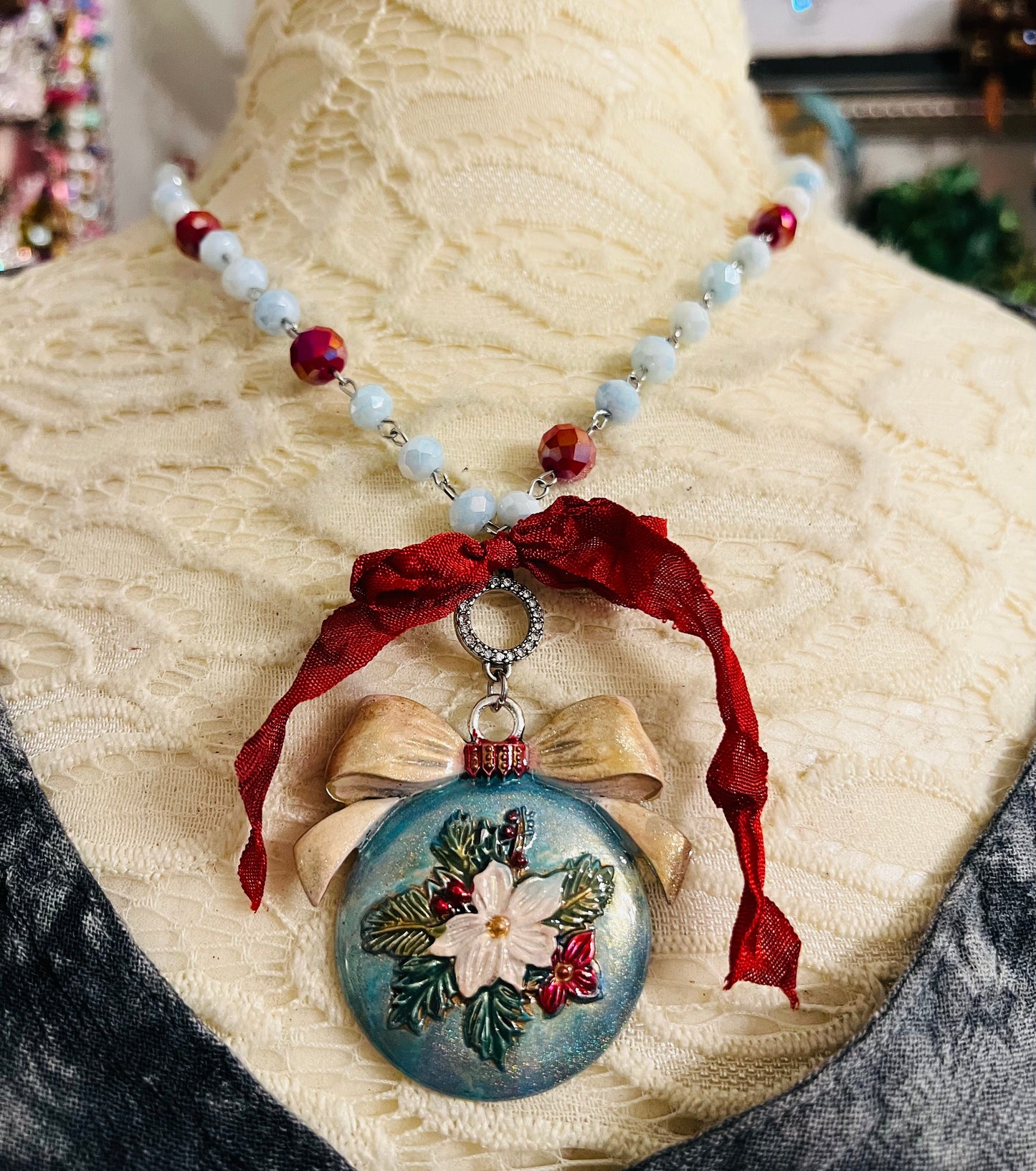 Poinsettia Pendant Necklace