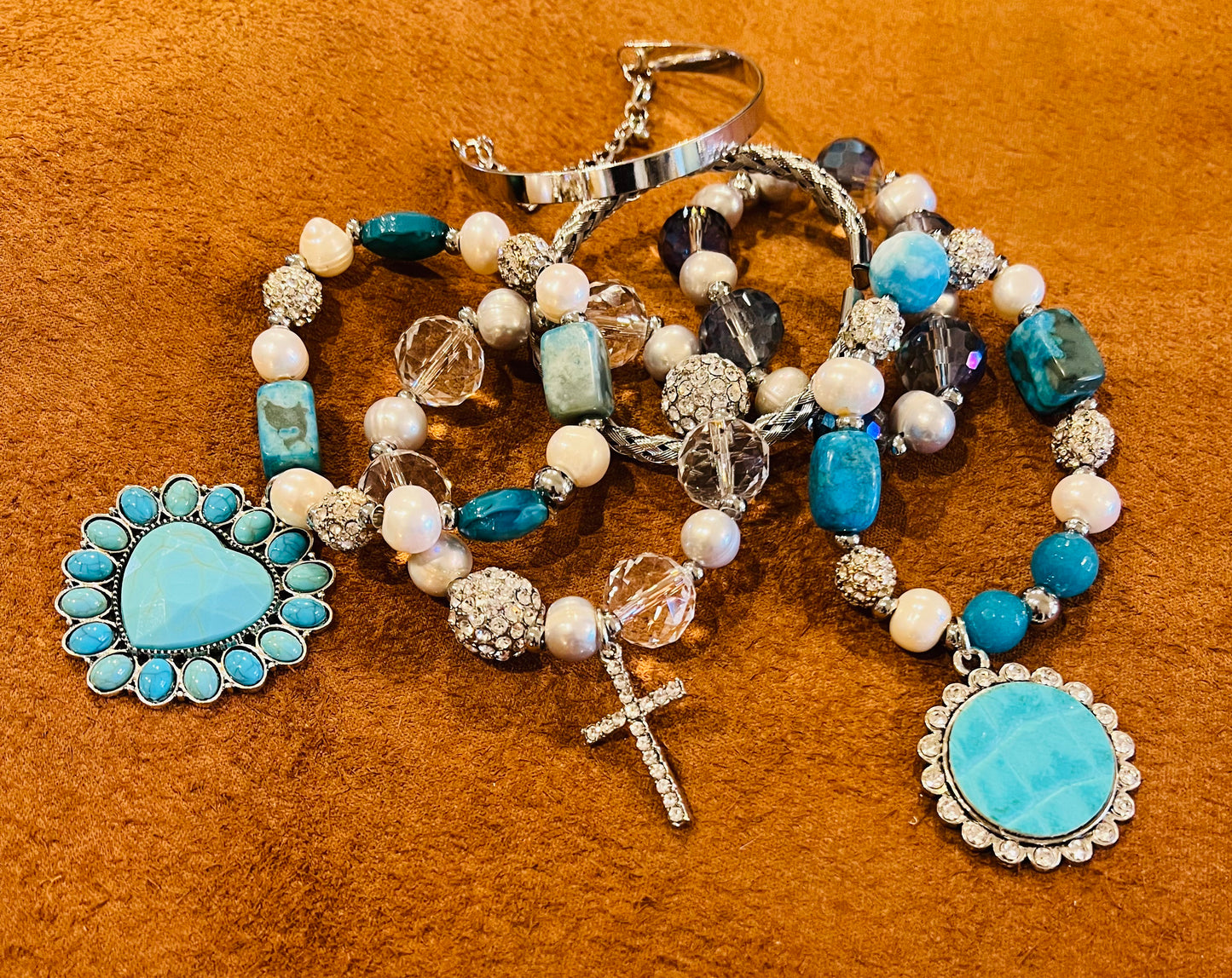 Blue Heart Stacker Set of 6