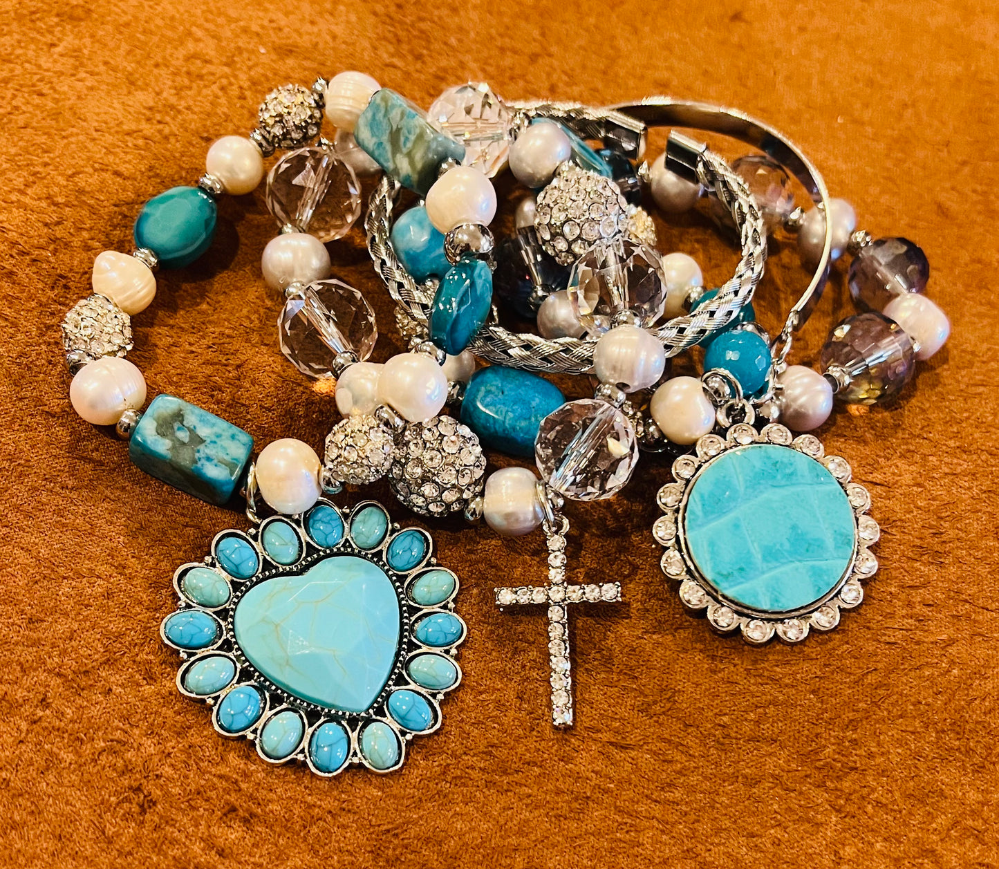 Blue Heart Stacker Set of 6