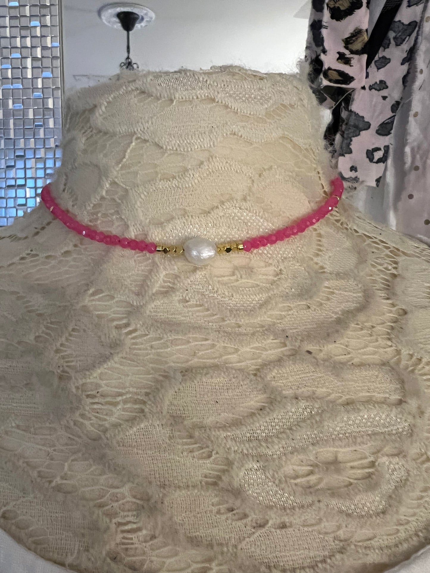 Pretty Pink Simplicity Choker Necklace