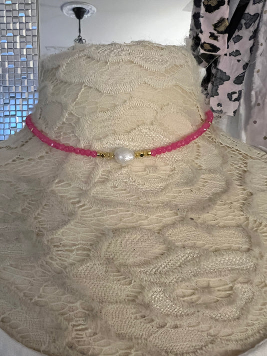 Pretty Pink Simplicity Choker Necklace