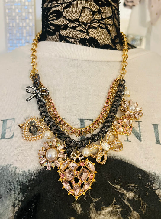 Double Chain Charm Necklace