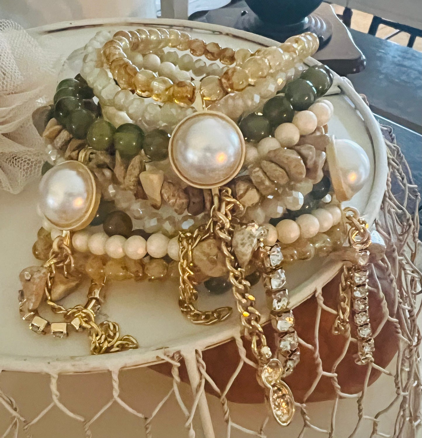 Beautiful Layered One Piece Stretch Beaded Bracelet