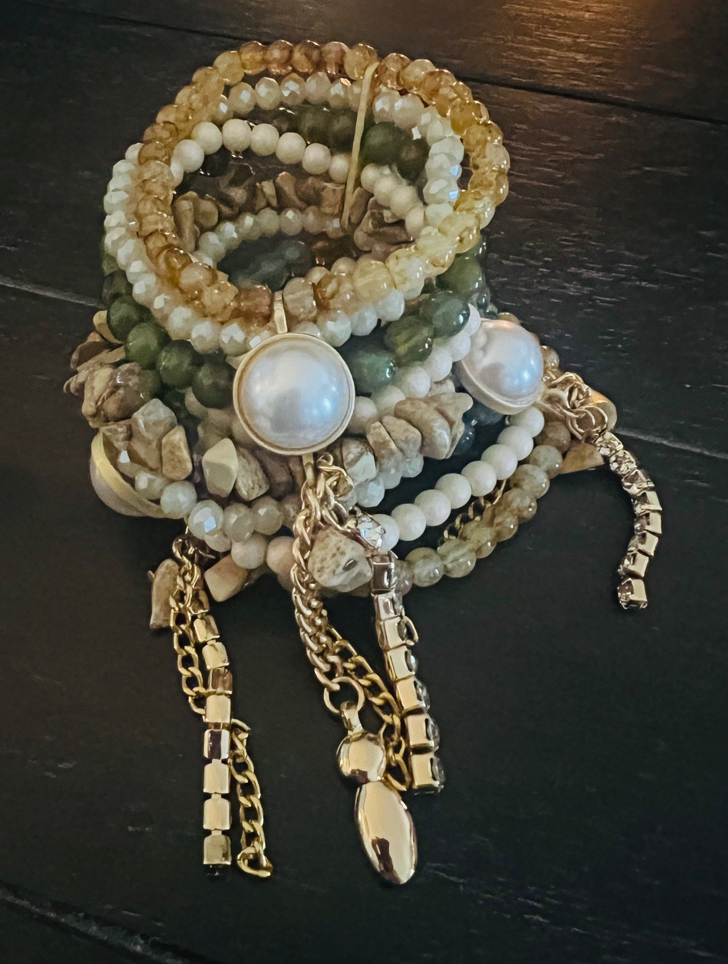 Beautiful Layered One Piece Stretch Beaded Bracelet