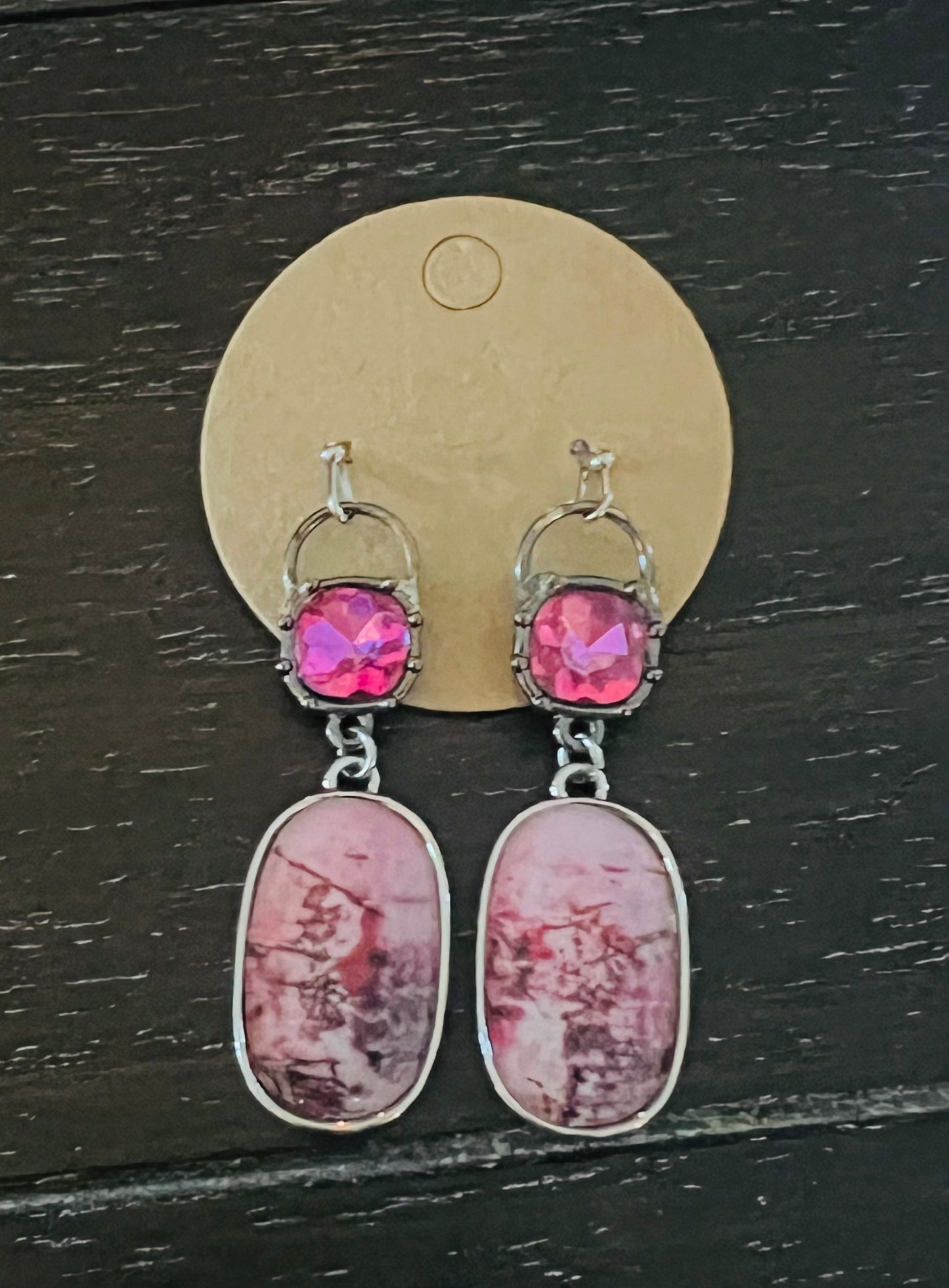 Pink Mosaic Earrings