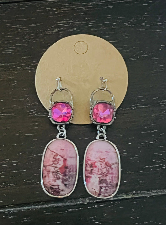 Pink Mosaic Earrings