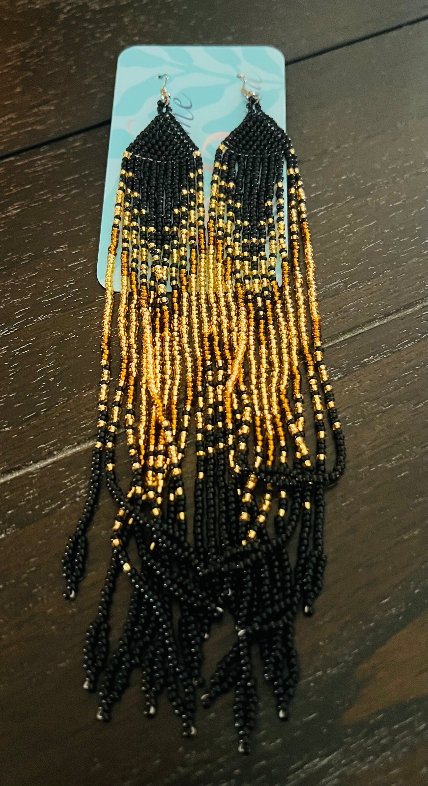7" Gold Shimmer Earrings