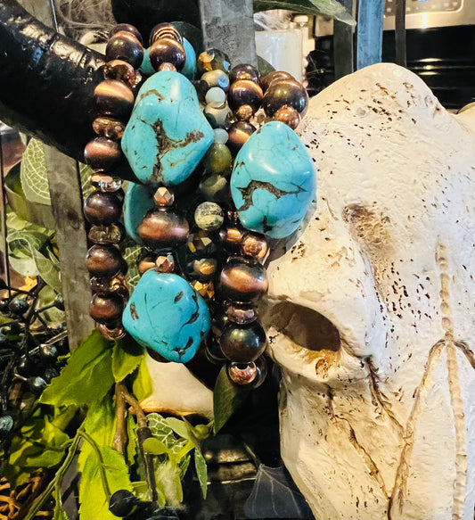 5pc. Faux Navajo Pearl & Turquoise Bracelet Set