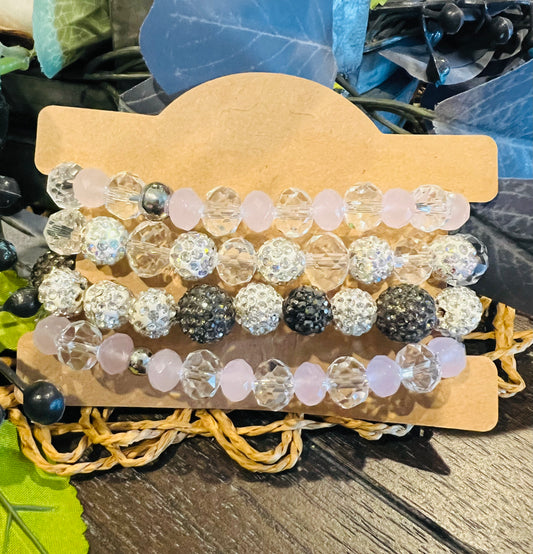 4pc Sparkle & Shine Stacker Bracelet Set