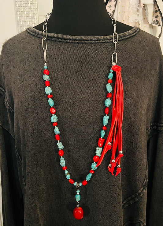 Red Tassel Necklace