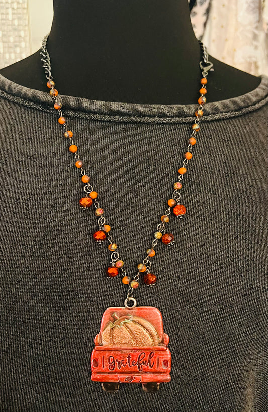 Fall Truck Necklace