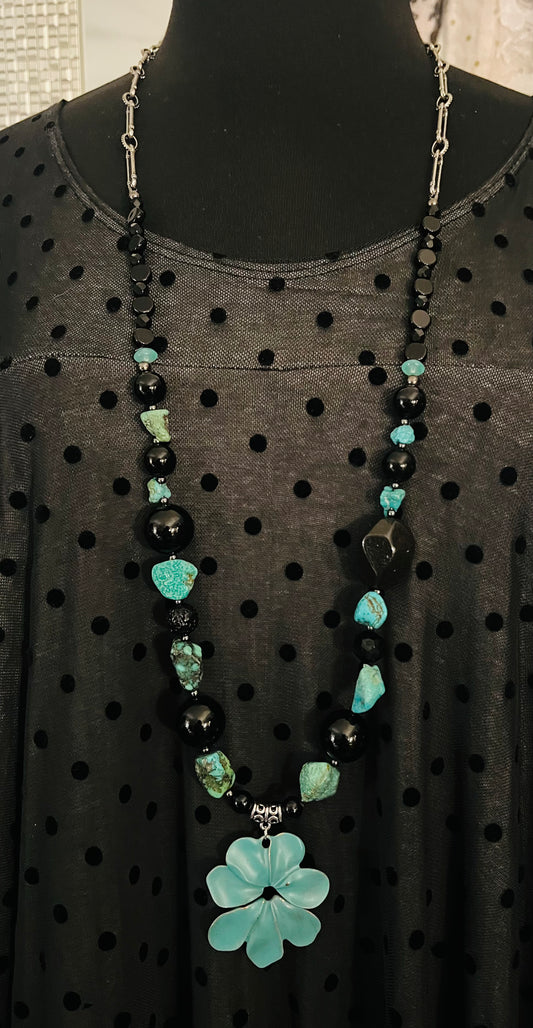 Blue Flower Necklace