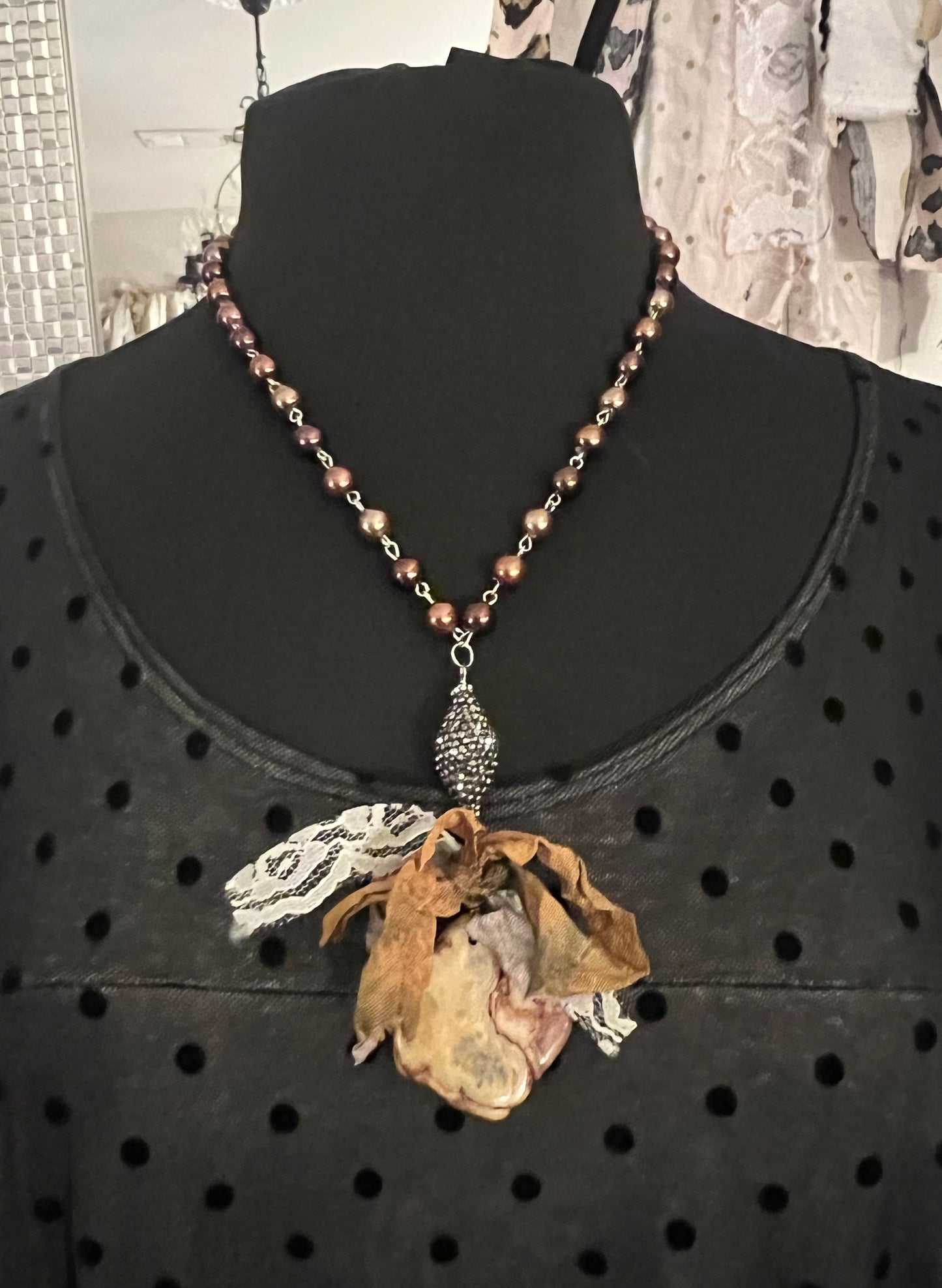 Ribbon Me a Natural Stone Necklace