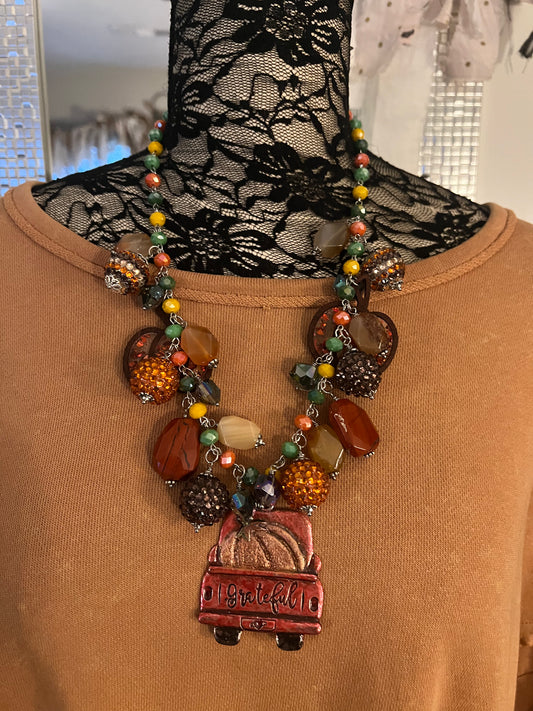 Fall Harvest Pumpkin Necklace